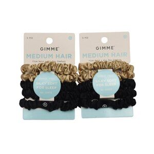 2 Gimme Medium Hair Premium Sleep Scrunchies 5-Pack Silky Soft No Dent Firm Hold